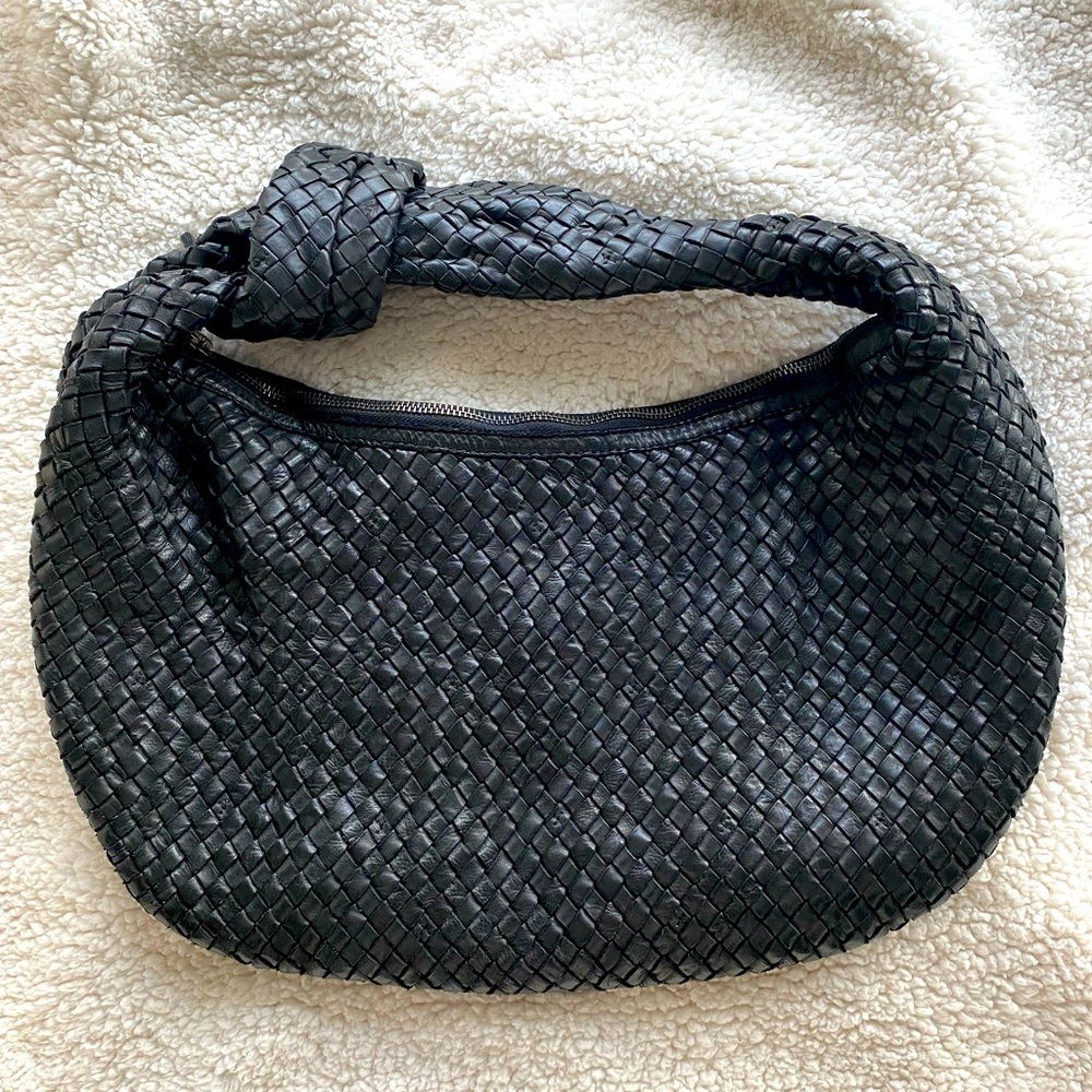 Unbranded Basketweave Hobo Leather Black